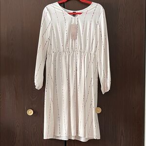 Emery Rose cream colored midi dress with long sleeves. Size Large. NWT